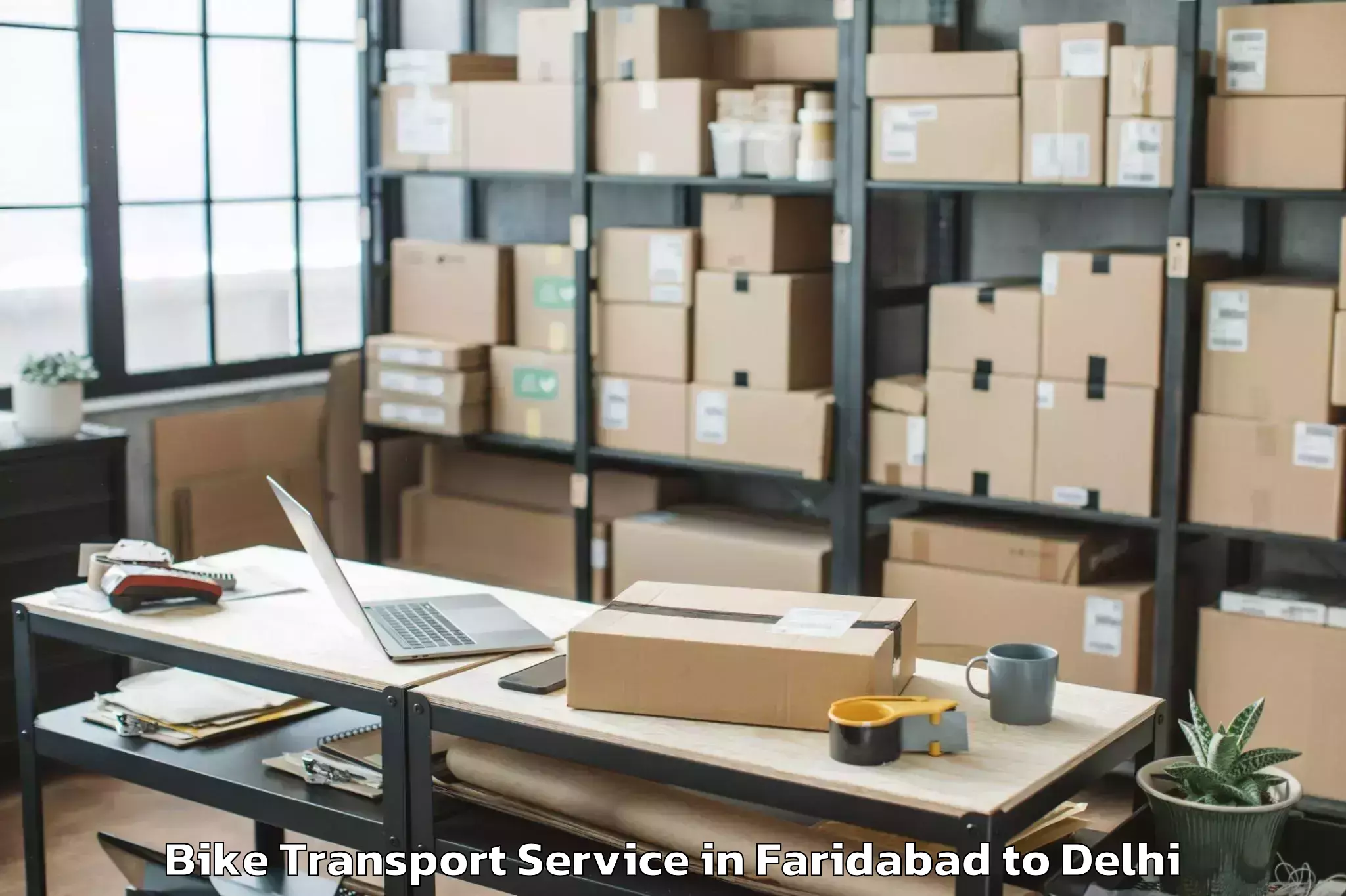 Book Faridabad to Model Town Bike Transport Online